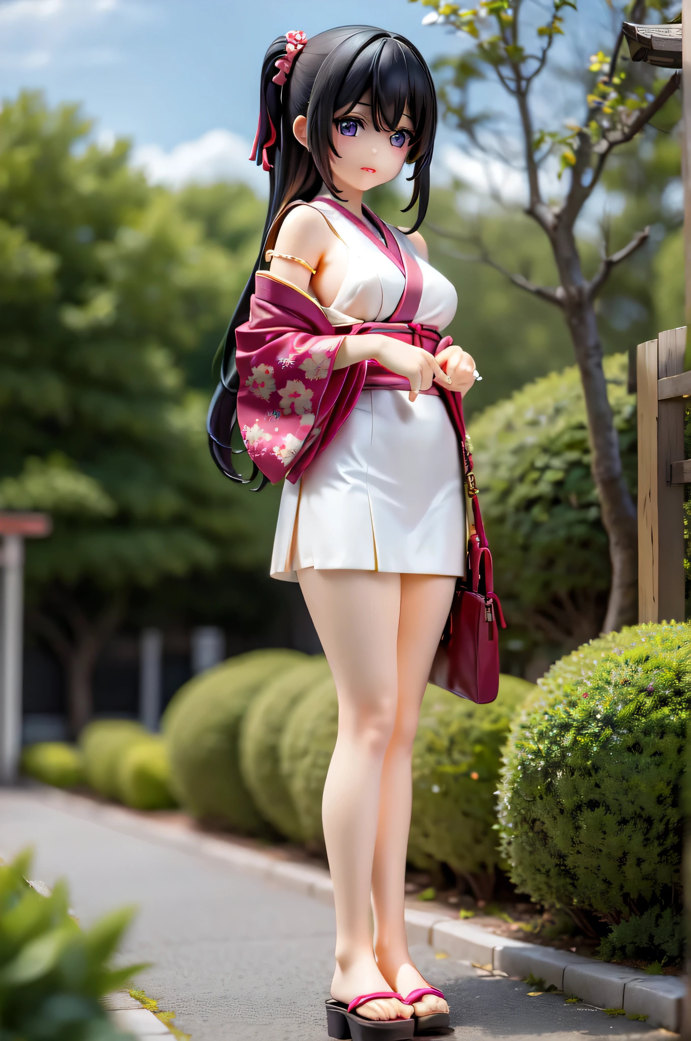 Japanese countryside .Chibi character, Cute,girl