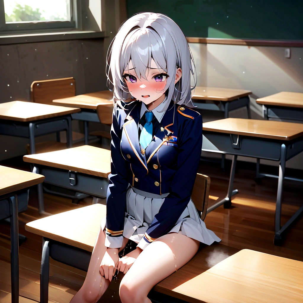 Ultra HD Photos、whole body、Accurate depiction of the human body、Schools that train sex slaves、uniform、classroom、whole bodyエスビアン、Small breasts、Lewd、Clothed masturbation、shame、Transparent love juice overflowing from between her legs、Sensuality、Feels good、Peeing、incontinence