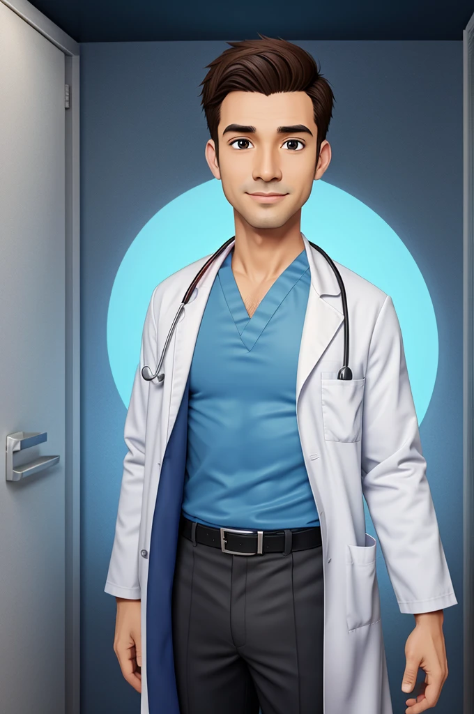 Male doctor in cartoon