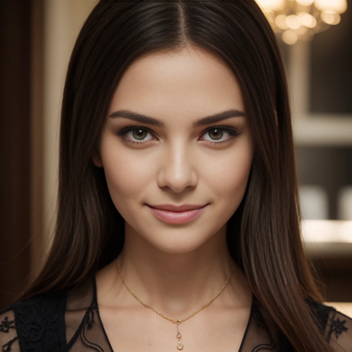 fou détaillé, 8k ,femme grise , yeux , cheveu boucler, corps complet, visage joyeux, souriante, lèvre fine, collier,(Bob Guccione:1.3), (((photo de tout le corps))), Elle porte une robe de cocktail noire courte et élégante., ((bas jusqu'aux genoux)) et des talons hauts , elle est standing in a well lit modern room, pris avec, Objectif Canon 85 mm, qualité extrême, maquillage épais, très haute qualité, ((Sourire provocateur)), (capter la lumière dans les yeux), Pas de logo