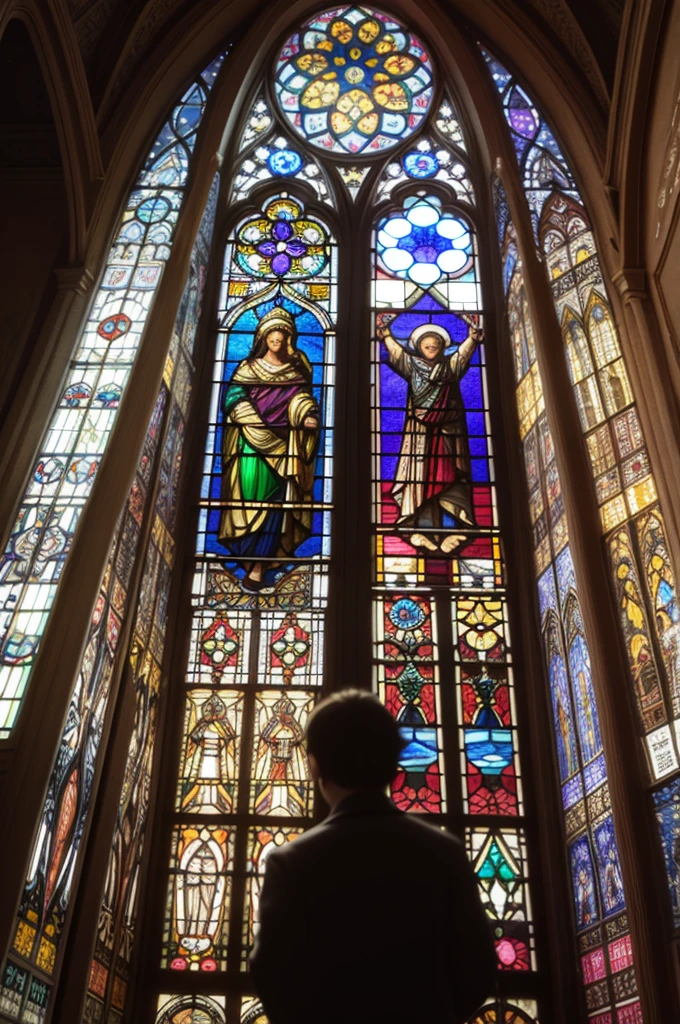 a picture of a stained glass window, intricate art, by Mario Dubsky, stained glass art, amethyst stained glass, detailed art in color, by Robert Richenburg, by Adrienn Henczné Deák
