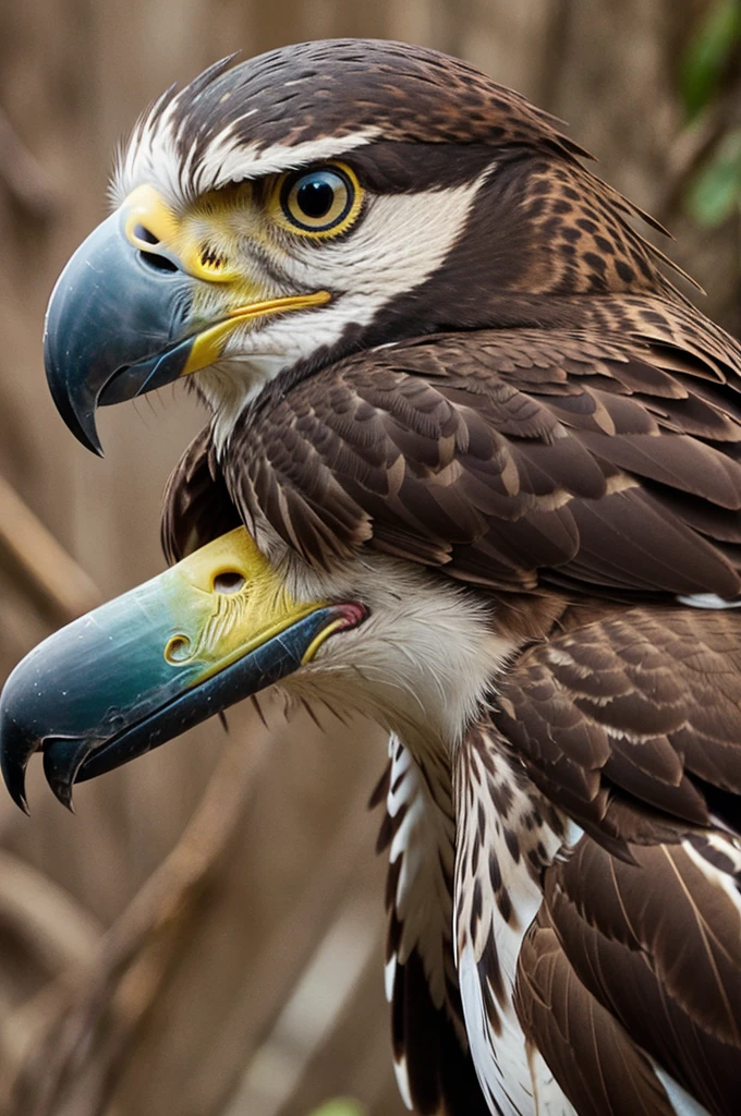 Falcon bird killer face profile
