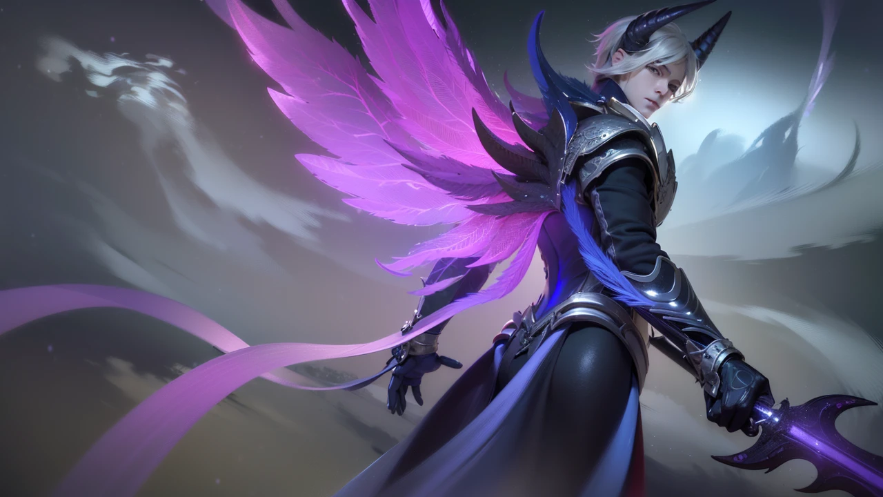 masculine male, masterpiece, ((perfect eyes)) best quality, (semirealism:1.9), beautiful lighting, (extremely detailed CG unity 4k fhd wallpaper), High Detail, Sharp focus, dramatic outdoors, 1 boy ,19 years old, white hair, light purpel eyes, smile.