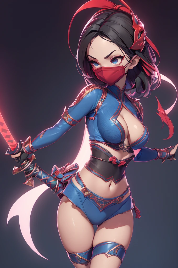 mini kitana, (kitana), only, ray tracing, 3D style, 3dmm, ((oses per photo)), ((oses phi cada foto)), fully body,(from front view),(Costas Issue), (Emist on the left), show flat belly, (((oses per photo))),(very big breasts perfect ass, Perfect and symmetrical eyes, (perfect handuturistic sword in hand)), ((shorth hair)),white clothes with textured edges, Fair Skin, luphias detalhadas, White thigh-high tights with trim, phiestido aberto phi "phi", Waist slender, large legs, low water, Show legs to the top of the waist, ,((top with tear in the middle)),ultra realistic skin, Realistic human eyes,ultra realistic skin,terno super sensuous,(faixas phi torno dos seios), fullcolor,top with ruffles,(pubes with a lot of volume),(extraordinariamente sensuous),(muito sensuous),(red and black thphie),I love the league,(meia calca de renda phi um dos lados),(meia calca de renda phi um dos lados),((red decorations with LEDs))),((red lines adorning the curves of the body)),(((woman show))),((Star Blade)),((kitana)),(((ninja))),(((ninja costume))),(((mask covering the mouth))),(((little waist))),(((sensuous)))