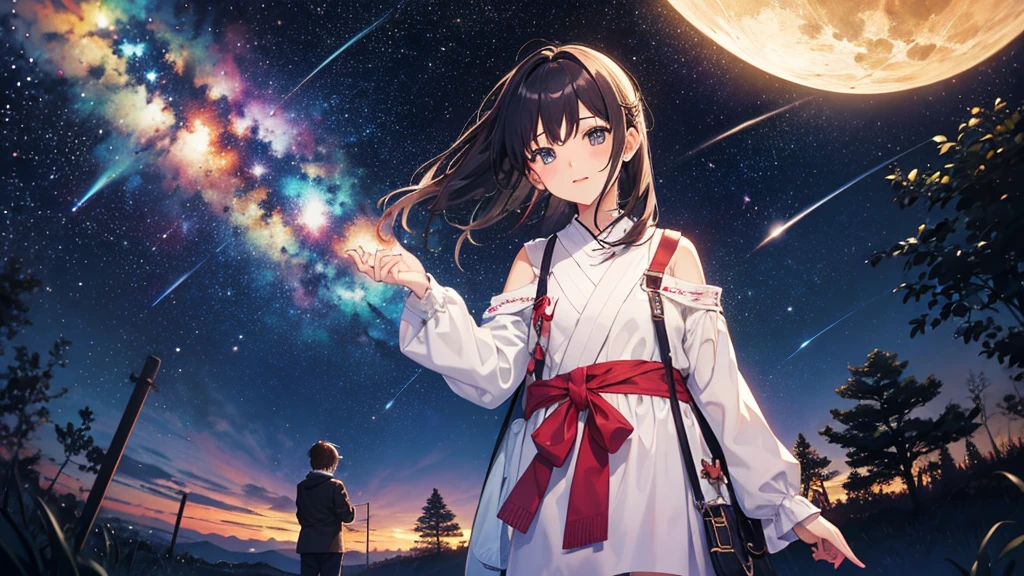 universe、woman、20-year-old、Night Sky、universeで彷徨う