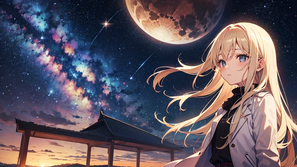 universe、woman、20-year-old、Night Sky、universeで彷徨う
