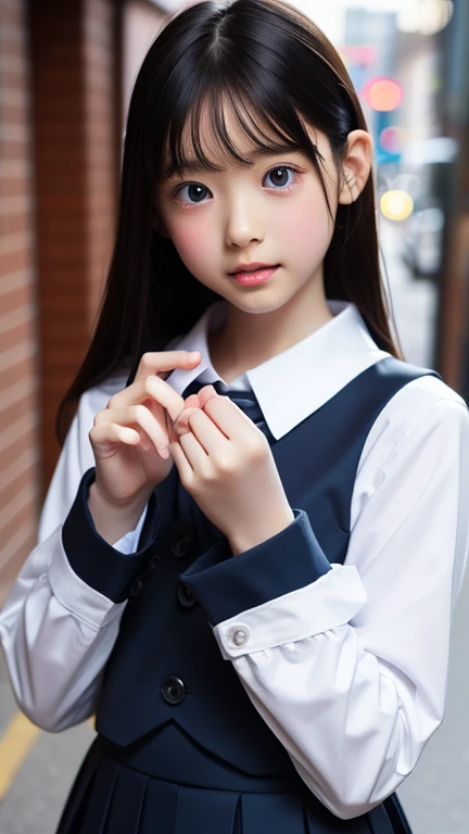 8K、cute、Adult Girls、uniform、look down、Gasping face