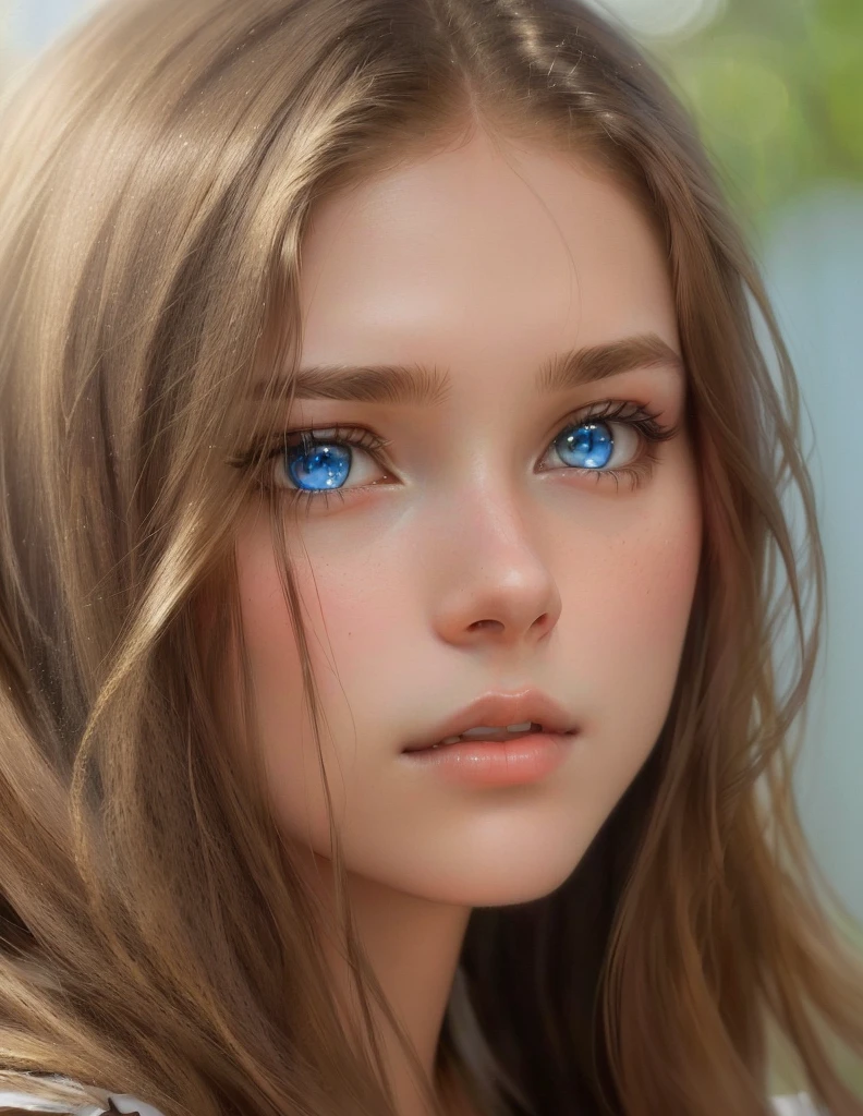 arafed young girl with long hair and blue eyes looking at the camera, beautiful young girl, gorgeous young model, light brown hair blue eyes, beautiful girl model, very beautiful face, extremely beautiful face, beautiful model girl, beautiful model, very beautiful girl, perfect face ), very pretty model, a beautiful teen-aged girl, very pretty face, beautiful young face