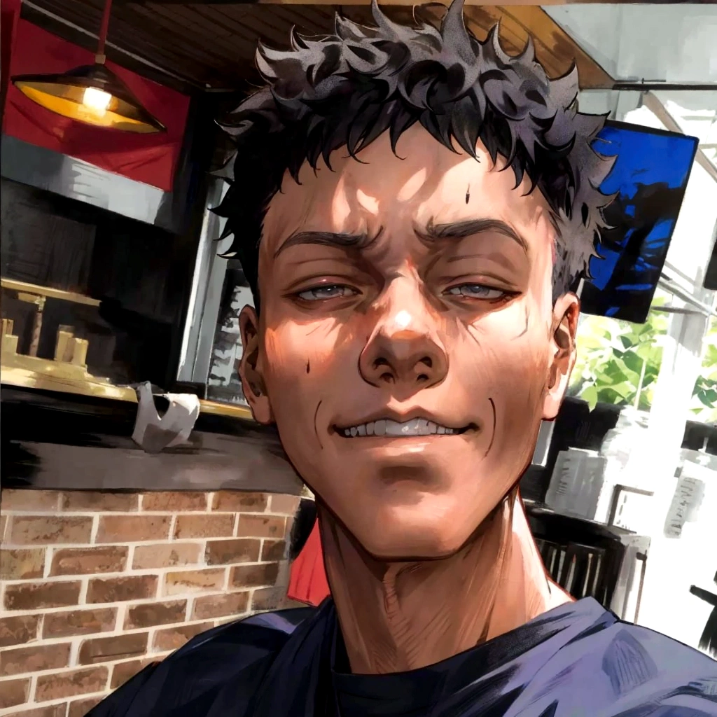 detailed anime portrait of a young male character, jujutsu kaisen style