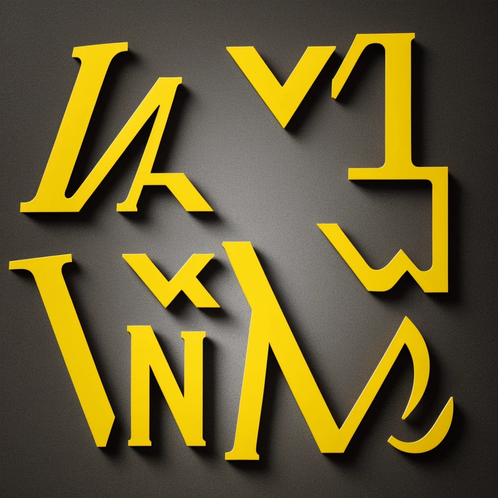 Generate a logo, written the letter M and the letter A, joints in a metallic style, with yellow background