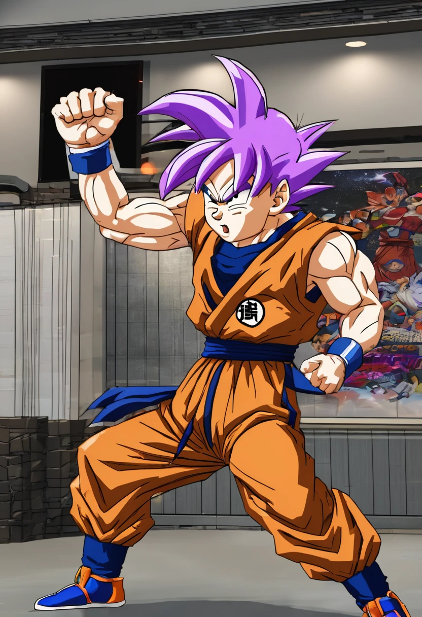Goku punching Justin Bieber