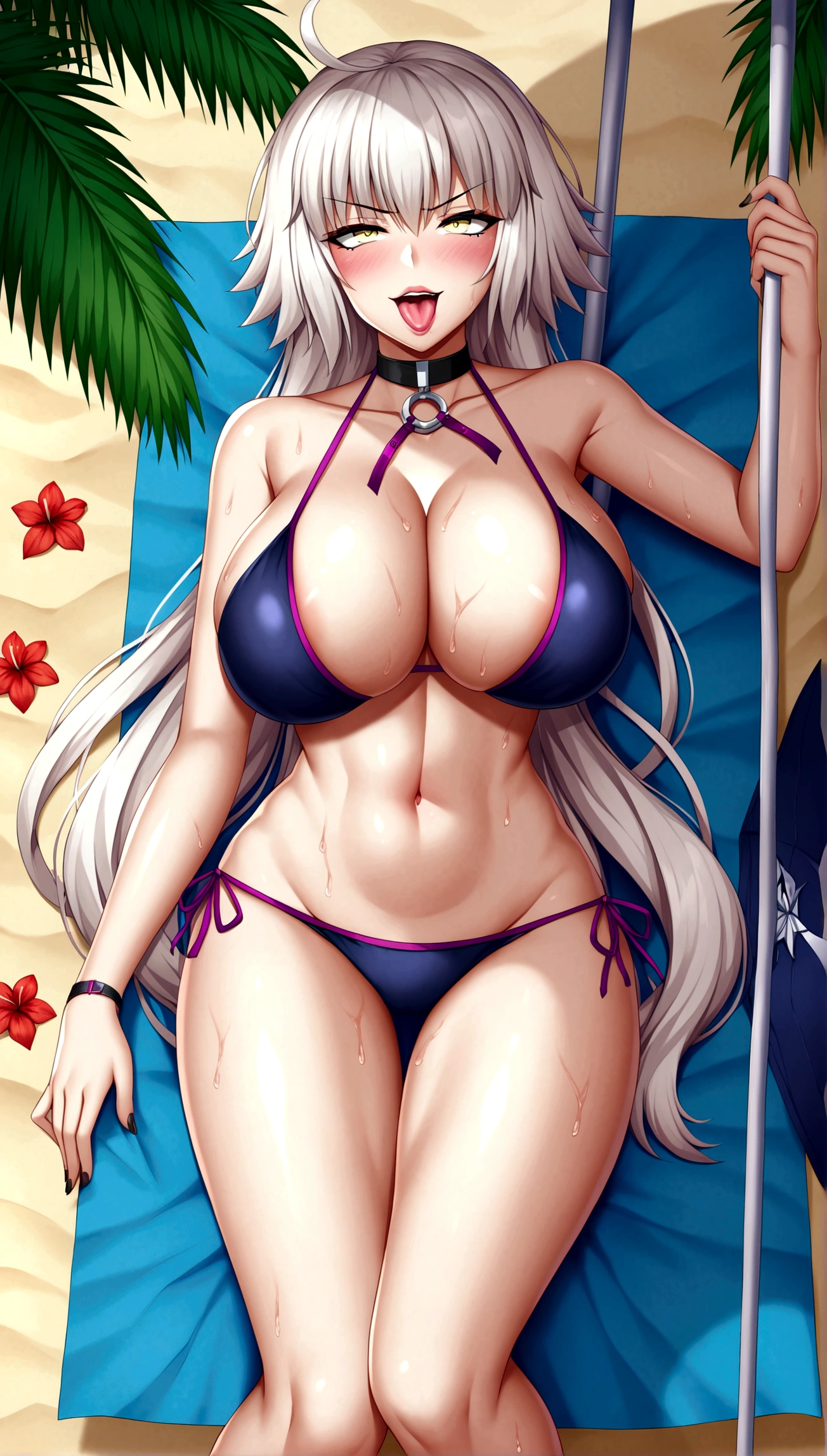 ahegao, , ((having sex))being violated)
pointy ears, one girl, alone, looking at viewer, lips parted, self-confident, confident, excited expression,
long hair, yellow eyes, ((huge boobs)),, bursting breasts, (ful, (doggy style sex), or(completely ed), solated, violated
curvy, bthighs,Ser hair, long hair, (((Jeanne d'Arc Alter))) Big breasts, navy blue bikini, lying under a par beach in summer