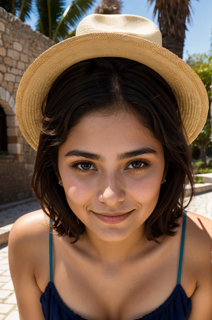 Femme mexicaine, 20 ans, cheveux ondulés, peau brune, yeux sombres, sourire, vêtements d'affaires mexicains, leggins, réaliste, avec une expérience dans une salle de sport, 8k super réaliste, detallada y réaliste. (A 20-year-old Femme mexicaine, cheveux ondulés, peau bronzée, yeux sombres, souriant, porter une tenue de sport, salle de sport dynamique, de haute qualité et réaliste.)