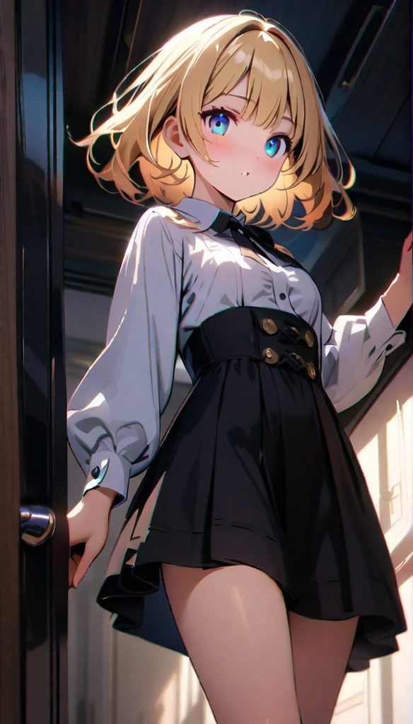 1female\(princes,cute,kawaii,age of 20,long braid hair,blonde,eye color ocean blue,big eyes,dynamic pose,open quality\(8k,wallpaper of extremely detailed CG unit, masterpiece,hight resolution,top-quality,top-quality real texture skin,hyper realisitic,increase the resolution,RAW photos,best qualtiy,highly detailed,the wallpaper,cinematic lighting,ray trace,golden ratio\),,