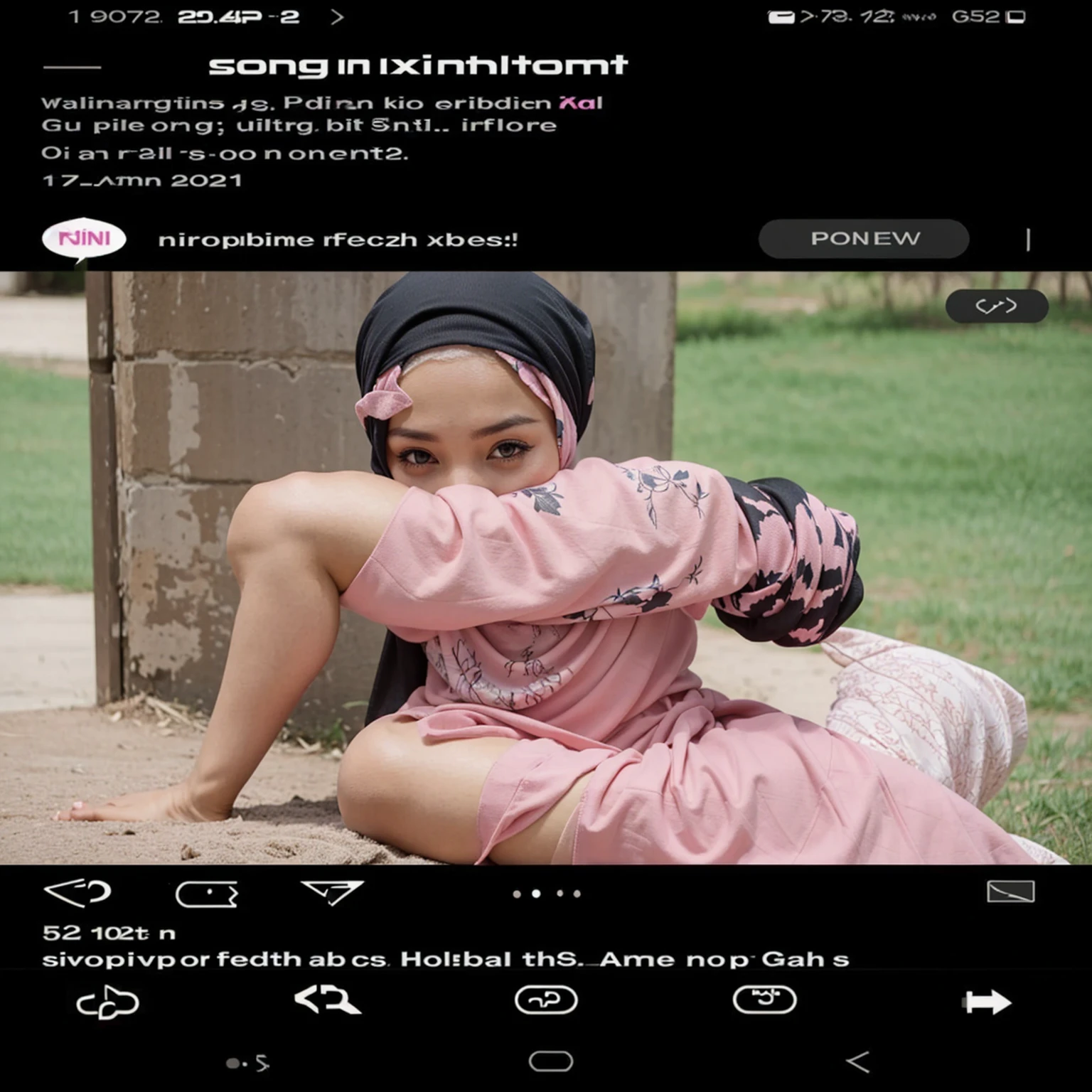 Generate same image as provided. Hijab on head. Pink Hijab.
