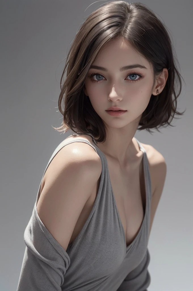 Photo oF a 17-year-old European girl, .RAW, beautiful woman,freckles on cheeks ,beautiful blue eyes(Light brown hair pixie haircut),pixie hair cut ((portrait)), ((detailed face:1.2)), ((detailed facial features)), (finely detailed skin), Pale skin,park, london ferris wheel、Purple sleeveless t-shirt with skull image ,big breasts , lilac skirt with checkered images, Loose white belt, Long boots with heels ,cute makeup, Purple eyeshadows on eyelids ,a sexy one(cool color), humid, humid, Reflectors, (Tabletop) (perfect proportions)(Realistic photos)(The best quality) (detailed) photographed with a Canon EOS R5, 50mm lens, f/2.8, NffSW, (8k) (wallpaper) (cinematic lighting) (Dramatic lighting) (Sharp focus) (Convoluted) Nice smile , happy , playing electric guitar , medium breasts , purple eye shadow