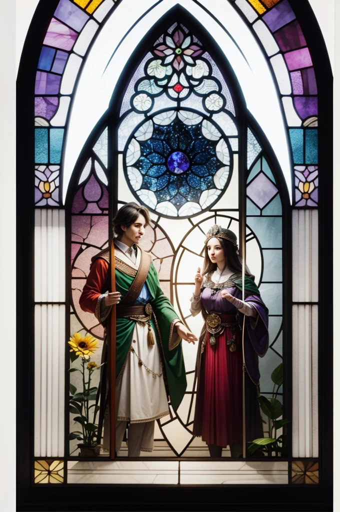 a picture of a stained glass window, intricate art, by Mario Dubsky, stained glass art, amethyst stained glass, detailed art in color, by Robert Richenburg, by Adrienn Henczné Deák