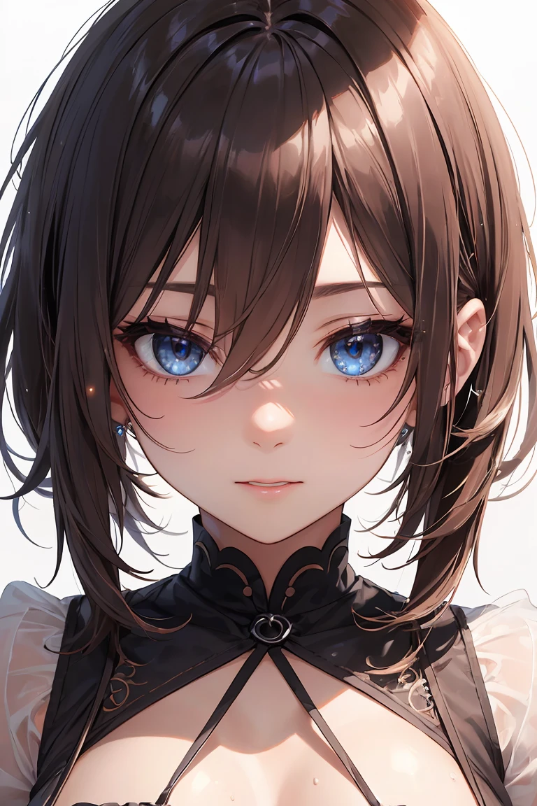 masterpiece, absurdres, best quality, ultra detailed, high Resolution, detailed illustration, bright colour, (extremely beautiful detailed face and eyes, Delicate beautiful face, 1 girl, cute face:1.3), (magenta eyes:1.1), sparkling eyes, big eyes, big breasts, (perky breasts:1.1), (pointy breasts:1.1), medium hips, glamorous body, white skin, BREAK, (blonde hair:0.8), messy hair, detailed hair, shiny hair, BREAK (down blouse, mini casual dress:1.3), perfect lighting, (embarrassed:1.3), (ecstasy, vulgarity:1.5), (trembling:0.8), (Meeting:1.3),