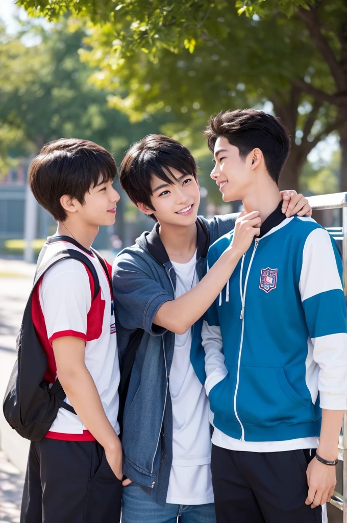 cool,,Refreshing athletic guy,3boy,3boys,3P,,charm,The hero,youth,Japanese high school student style,Magazine Idol Style,Slim figure,Casual clothes,Smooth,Skin texture,Functional beauty,Moe,Action,Vibrancy,Breeze,A speck of dust,Natural light,face,hand,eye,Biological precision,thin limbs,male protagonist,A Japanese boy,For boys who like boys,,,Three boys fall in love with each other,Male student,,Boys&#39; preference,Super detailed,From friendship to love,Sexual desire,sexual excitement,Handsome body transformation,,At a happening event,Tall handsome men&#39;s male genitalia change to female genitalia while maintaining their male body shape,,,Johnny&#39;s boys,My Love Story,,Handsome Drama,Shinkai Makoto,Male Focus,4K,8K,Everybody&#39;s aiming for my dick,