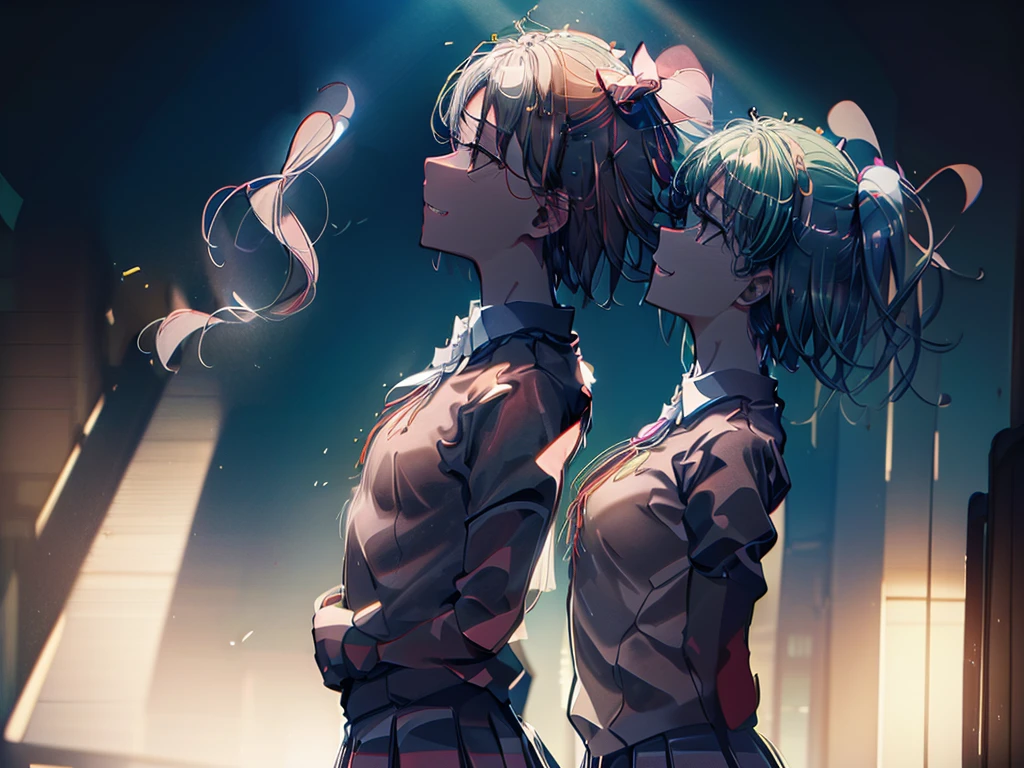 Kuroko Shirai, (Tokiwadai Junior High School Uniform:1.5), Twin tails, Raise the hand, (masterpiece, Absurd quality, Highest quality, Official Art, beautifully、beautiful:1.2), 16K, Very detailed, Most detailed, Sharp focus,), By famous artists, (Conversion Sequence), (difficult:1.8), (Simple blank background:2.0), Minimalism, sketch, (Cowboy Shot:1.5), (Double exposure:1.5), Kaleidoscope, sketch, (Floating Hair:1.5), From below, (Wicked Smile:1.5), Minimalism, (silhouette:1.5), from the front, Crazy Smile, Backlight, 