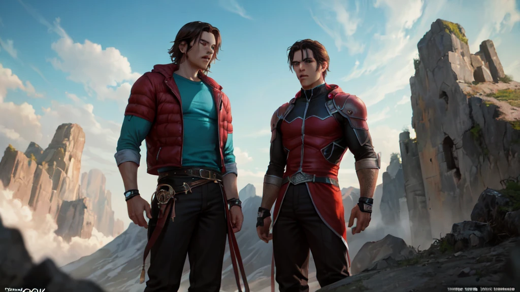 ((Highest resolution, High resolution, Movie Photos, Adventurer's Portrait, Professional portrait, RPG character poster, Dungeons&Like a hero of dragons)), There are a lot of men in armor, battlefield、Holding a sword in his hand、Cutting each other