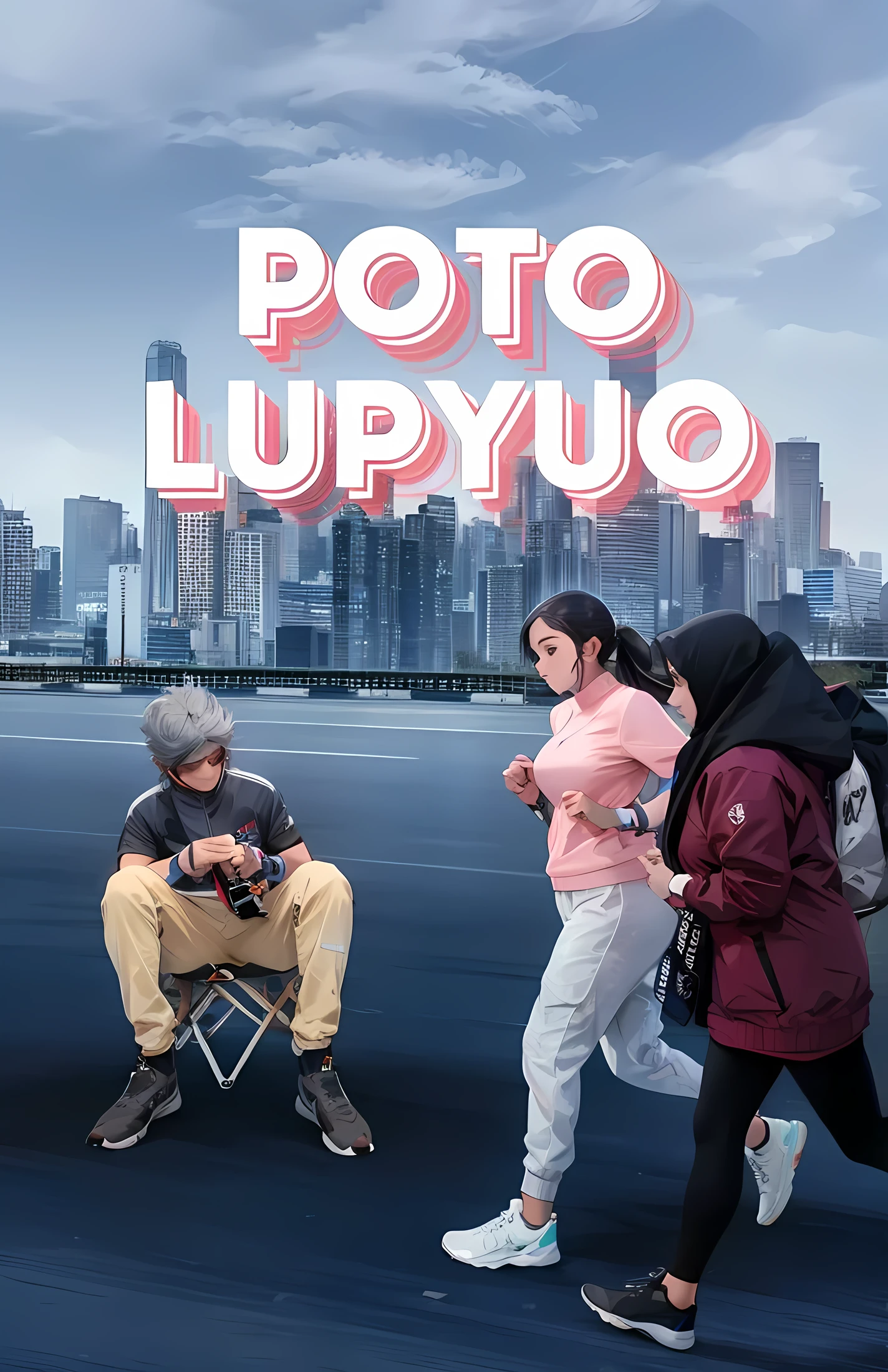(Best quality,A high resolution,Ultra-detailed,Reĺalistic:1.2) two woman runner outfit, ONE PHOTOGRAPHER, 2024 runner outfit, road runner(promotional poster)。