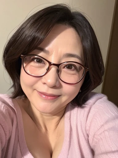 Mature Woman、cute、49 years old、blush、Embarrassed、Voluptuous、naked、Plump lips、reality、Realistic Skin、Embarrassing、On the mouth1Moles、naked体を晒す、Saggy、Ordinary Aunt、Glasses、pajamas、smile