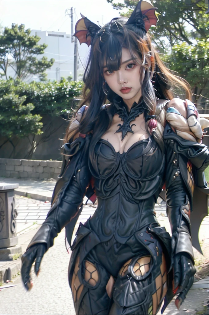 Perfect quality、Detailed Images、A sexy female monster with a bat motif、commit、Spread your legs、cute、In the town Bare crotch、long hair