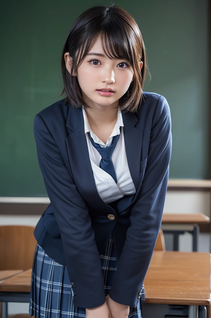 Tabletop, highest quality, Japanese Girls,One Girl, 8k, RAW Photos, highest quality, Tabletop, Debtdebt:1.2, Highly detailed RAW color photos, Professional photos, (Realistic, Realistic:1.37), (Highly detailed skins:1.2), Ultra-high resolution, (Lenz 50mm), (debt/1.2),Exquisitely drawn eyes,Gazing at the audience,
One Girlと別れる (Many elderly people:1.4), Beautiful Face, cute,(smile:1.05),(20-year-old, Wide Hips,Straight hair, (short hair), iris, white and fine-grained skin,Small Mouth, high cheekbones (meaning), Sexy pose,(Leaning forward:1.3),(The to the debtW:1.1),White panties、Korean Idol、Nogizaka Idol、Carving an idol pose、Adult、、(Tabletop, highest quality:1.3), (Ultra-fine 8K CG:1.2), (Ultra-realistic:1.35), (Realistic:1.45), (Realistic:1.4), Cowboy Shot,
Beautiful Japanese Women, 22 years old, Supermodel, Japanese Idols, , (Sitting at a desk:1.1), (school uniform:1.4), (Skirt flip:1.6),
(School classroom background:1.1),
