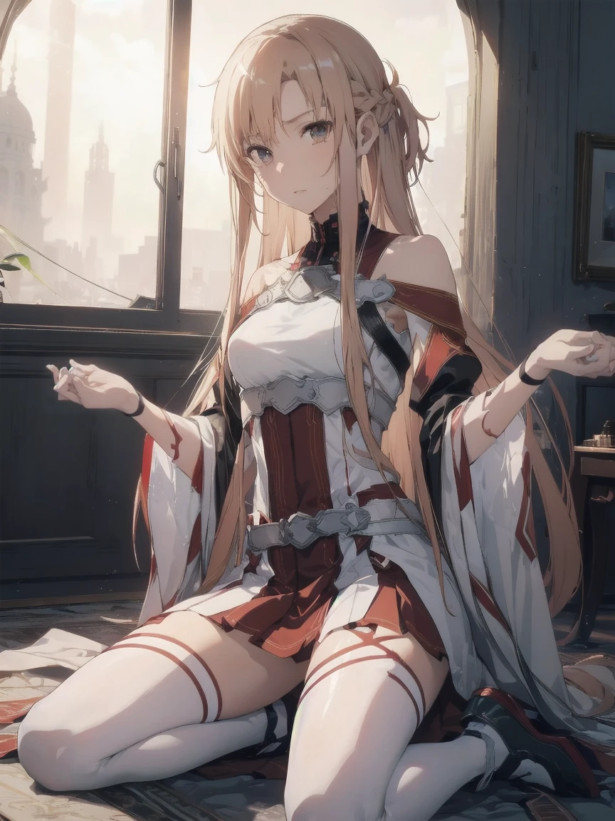 Asuna,Sit Pose,the Long legs,medium chest circumference,perfectbody,