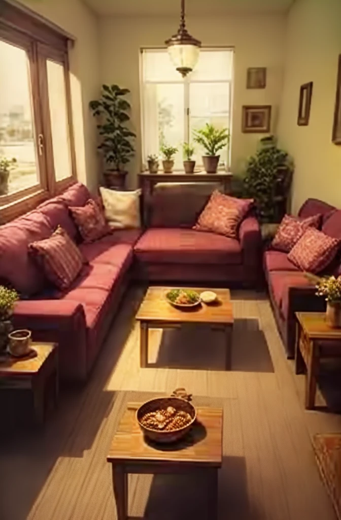 FURNITURE, interior HOUSE, vases plants, sofas, pictures, mesas