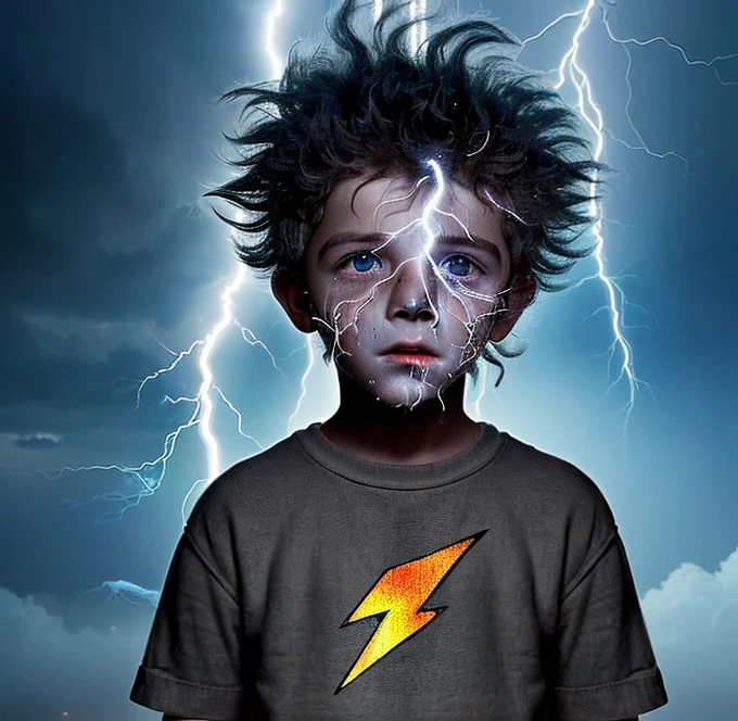 A  was electrocuted by lightning on his way to school and was left covered in soot and in tatters