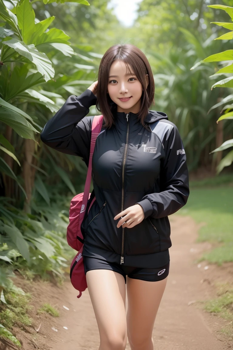((Tracking & Women&#39;s Track and Field))、(((1 person)))、((Sports swimwear:1.3))、((Stadium))、Super cute、smile、Beautiful breasts、Full Body Lesbian、playground、((Excellent style))、((Healthy Body))、((Short Hair Styles)) 、Japanese women、Photorealistic、Beautiful attention to detail、Hyperrealism、High Contrast、Ultra HD、Realistic skin texture、Best image quality、Highest quality、Ultra-high resolution、Fine details、With great care,Thin, See-through))Tight-fitting underwear with straps,She didn&#39;t realize that her nipples were showing through her stockings,