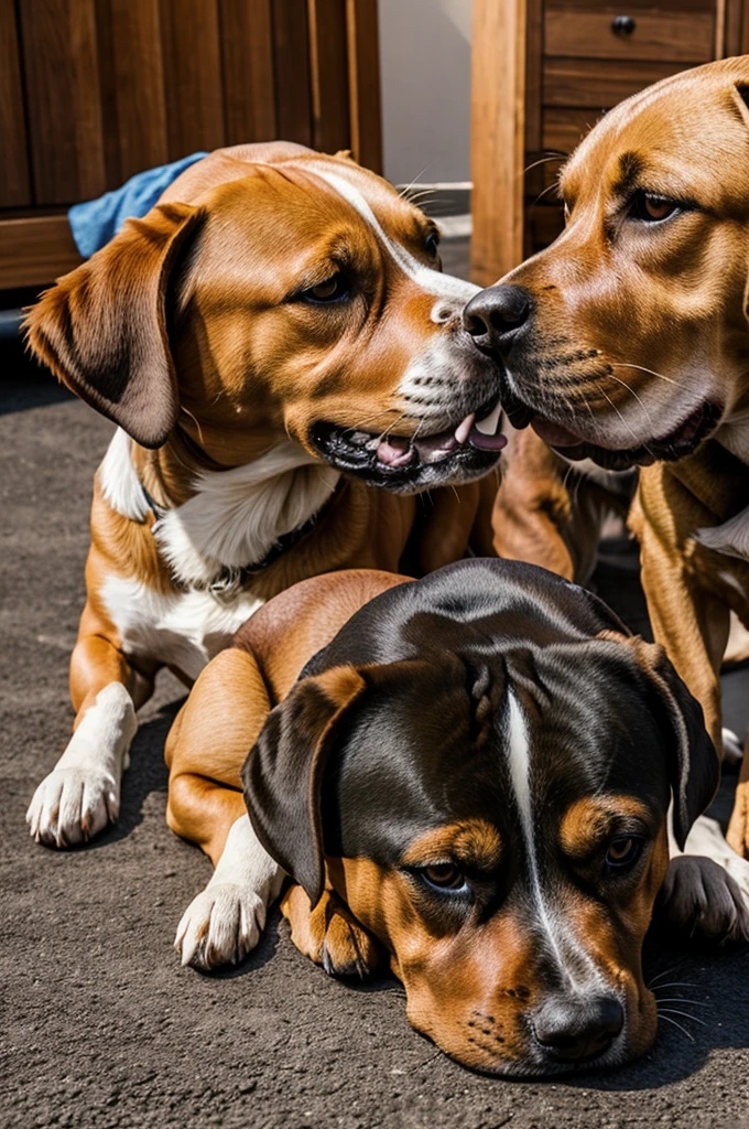 Two dogs having sex