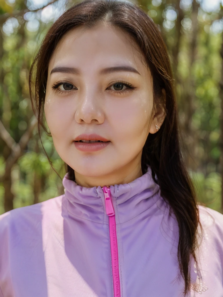 ((masterpiece、top-quality、realisitic、ultra-detailliert、hight resolution、Photorealsitic))、High contrast、High color saturation、close-up shooting、Beautuful Women、3/5 shots、Focus from the chest up、31-years old、PARTED LIPS 、blushed face、((Normal body shape、Tall pretty woman))、 (((sports wear)))、erect through、Highly detailed facial and skin texture、A detailed eye、Look at viewers、Realistic lighting、Back lighting、Facial light、raytrace、 (Top quality real texture skins)、finely eye、finerly detailed face、close up of face、 Mood up the body line、Improve skin texture