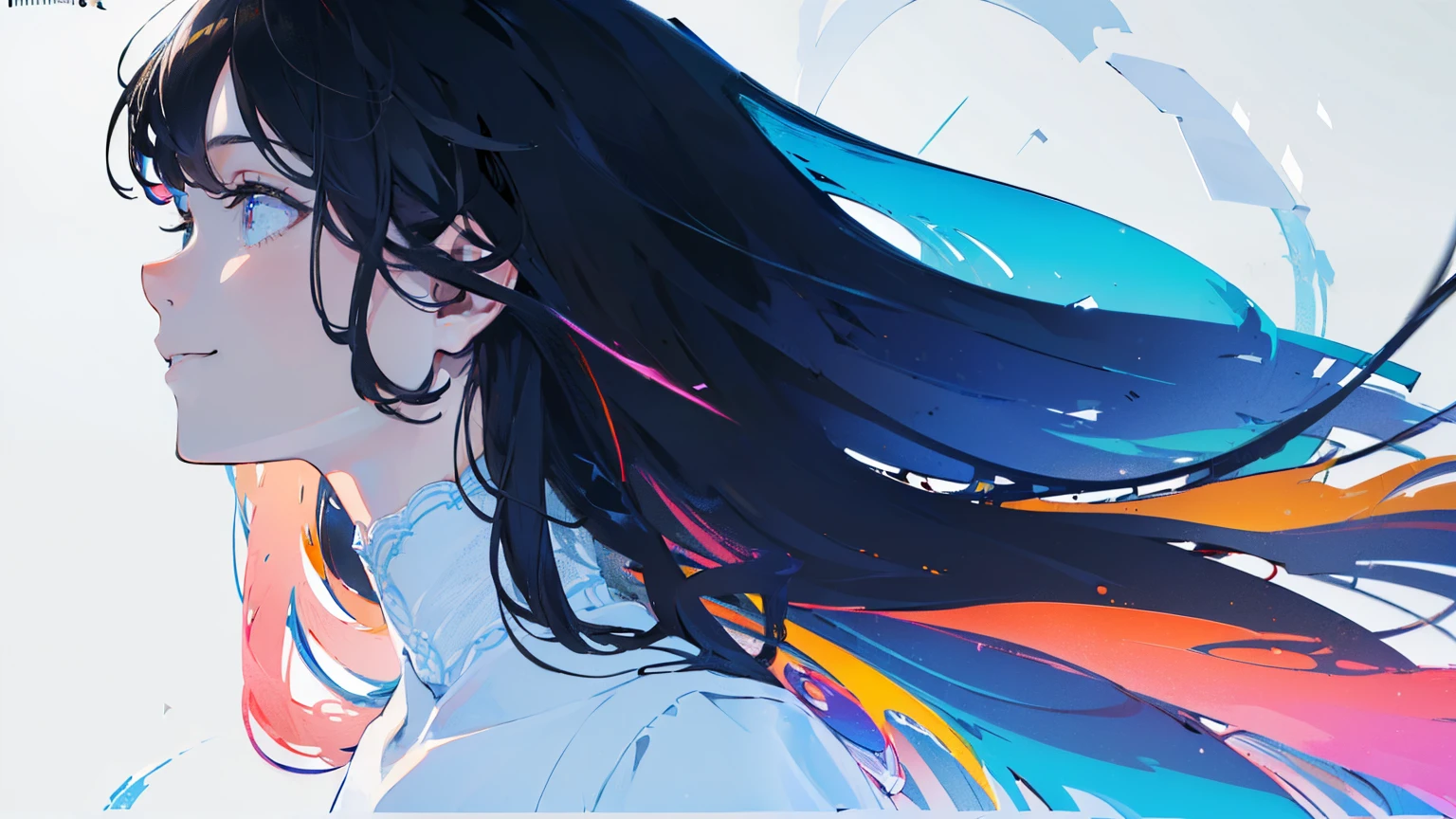 Ultra-high resolution, high resolution, ((premium, 8k, 32K, masterpiece)), Very detailed, (Low angle full body shot 1.2,) volumetric lighting, Cinematic, (((Colorful))), A dark-haired beauty, Japanese women, 20-year-old, Small face, , (photorealistic), (realistic),(A smile devoid of emotion), Demure dress, (Minimal exposure:2.0), silky hair, woman seen from behind, In the act of turning, looking up, Very fine and beautiful face, Beautiful and well-proportioned face, Very beautiful face, An empty major roadway
