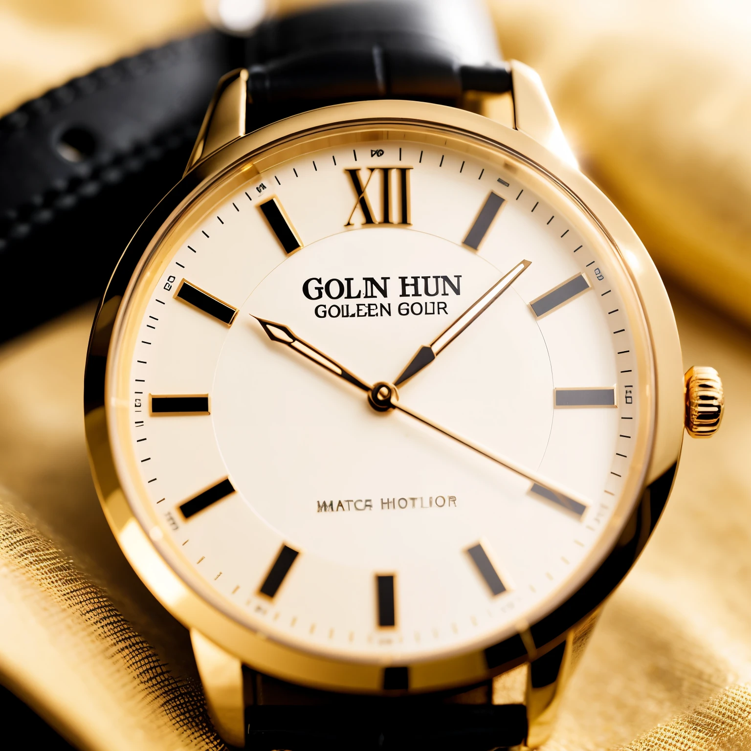 banner to put on a website of a watch store called "golden hour"
