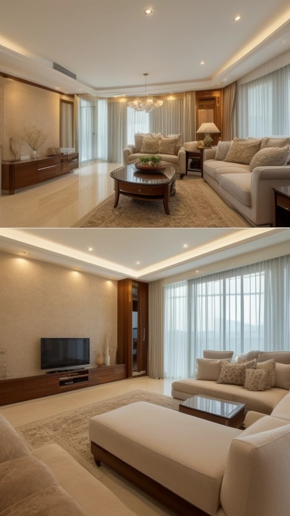 "Luxurious and modern interior design exudes sophistication and elegance."