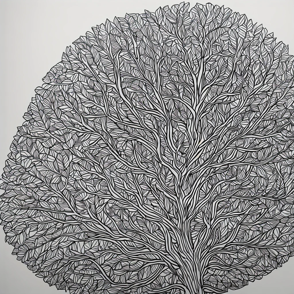Isometric tree hand drawn