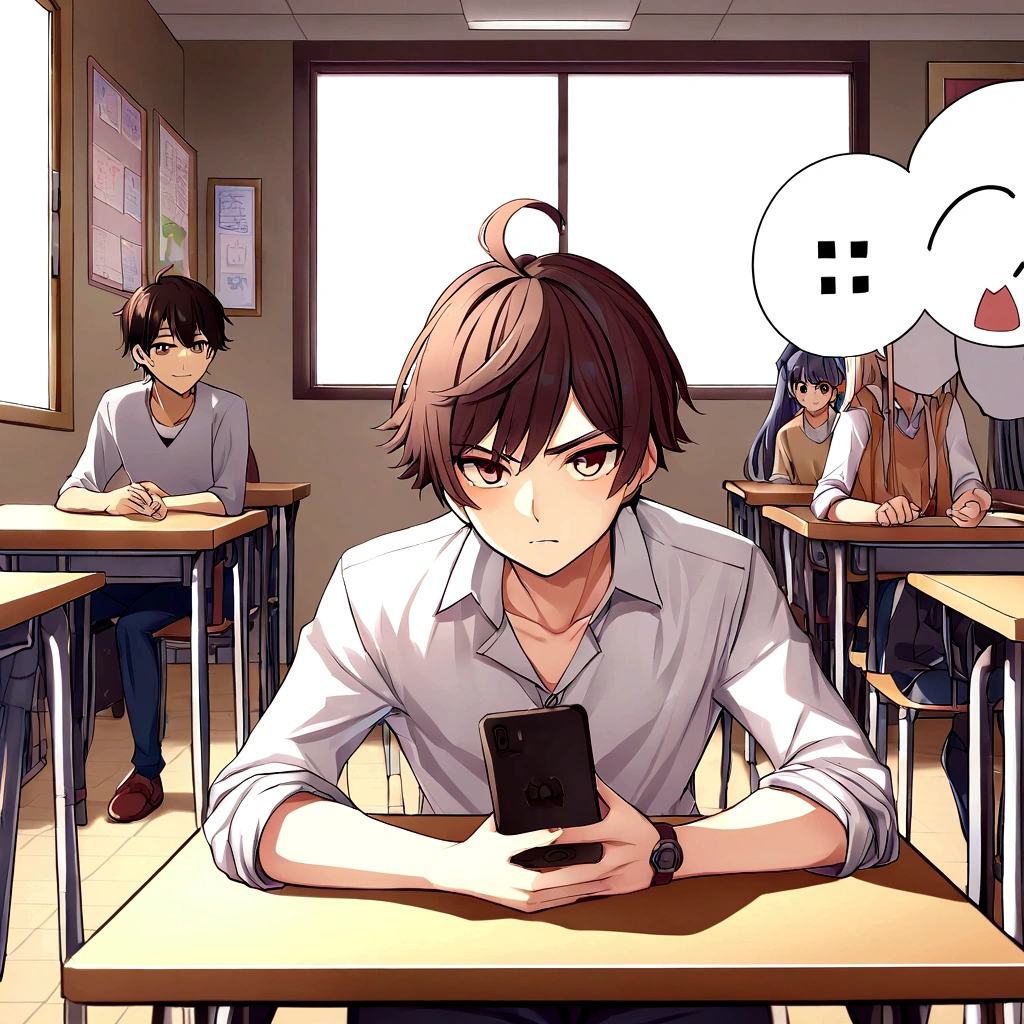 Kenji is in a college dorm, A roommate, Takashi na porta