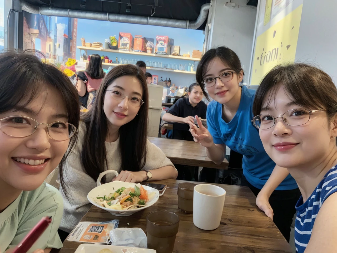 a group of happy students having a lunchtime gathering, beautiful detailed eyes, beautiful detailed lips, extremely detailed face and expression, intricate details, vibrant colors, warm lighting, natural setting, lush greenery, picnic blanket, delicious food and drinks, smiling faces, friendly conversation, comfortable atmosphere, (best quality,4k,8k,highres,masterpiece:1.2),ultra-detailed,(realistic,photorealistic,photo-realistic:1.37)