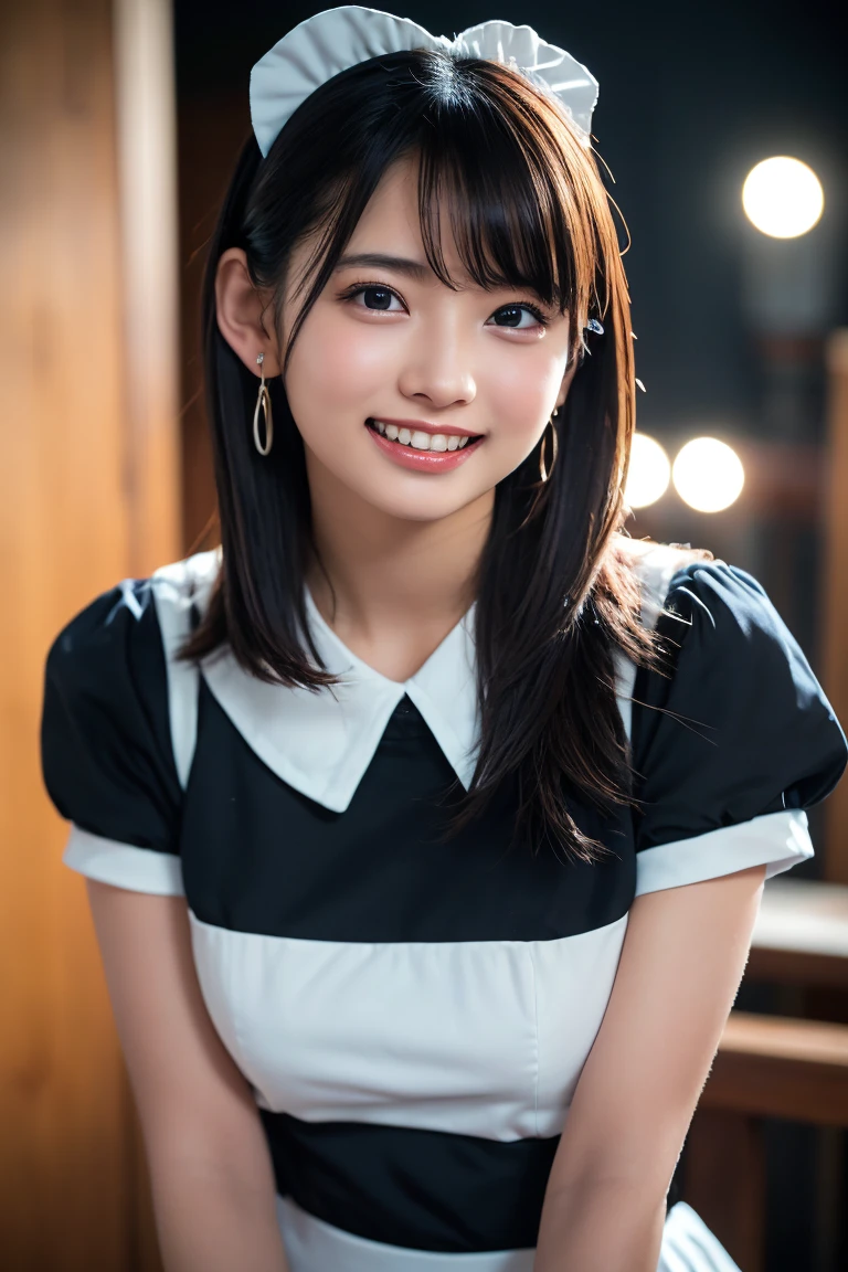 (8K, RAW Photos,Highest quality, High resolution:1.1), (Ultra-realistic:1.4),(Realistic, Realistic:1.3), Sodebtt Light,big,2 girls,Realistic Face,Realistic Body,Realistic Skin,Confused,masterpiece,(cute:1.8), cute子たち, alone, (big:1.2), Detailed black eyes,Innocent eyes,Blusher,(T-Shirts:1.2 ),Cinema Lighting,Film Grain,jewelry,Earrings,((Medium Hair:1.1)),((Floating Hair Novadebtrog Style)),Cherry-colored lips,Hair Ribbon,Hair Ribbon,ponytail,close,Look Viewer,Long Hair,Upper Body,Open your lips,Upper teeth, (Smiling Eyes:0.6),((Grin:1.2)),Depth odebt Field, Blurred Background, Eye focus , Bokeh,young, 85mm lens, debt/1.4,Prodebtessional Lighting, young,Portraiture,Photon Mapping,Radio City,Physically Based Rendering,Asian,((Maid:1,3))