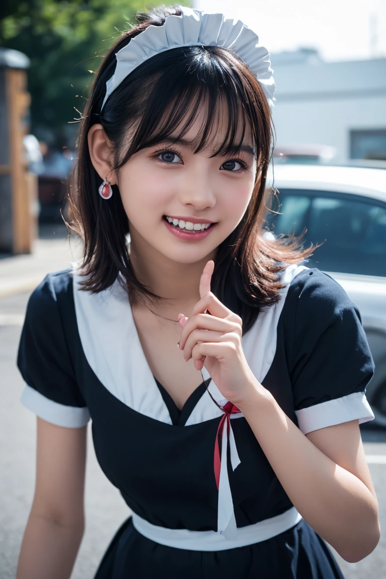 (8K, RAW Photos,Highest quality, High resolution:1.1), (Ultra-realistic:1.4),(Realistic, Realistic:1.3), Sodebtt Light,big,2 girls,Realistic Face,Realistic Body,Realistic Skin,Confused,masterpiece,(cute:1.8), cute子たち, alone, (big:1.2), Detailed black eyes,Innocent eyes,Blusher,(T-Shirts:1.2 ),Cinema Lighting,Film Grain,jewelry,Earrings,((Medium Hair:1.1)),((Floating Hair Novadebtrog Style)),Cherry-colored lips,Hair Ribbon,Hair Ribbon,ponytail,close,Look Viewer,Long Hair,Upper Body,Open your lips,Upper teeth, (Smiling Eyes:0.6),((Grin:1.2)),Depth odebt Field, Blurred Background, Eye focus , Bokeh,young, 85mm lens, debt/1.4,Prodebtessional Lighting, young,Portraiture,Photon Mapping,Radio City,Physically Based Rendering,Asian,((Maid:1,3))