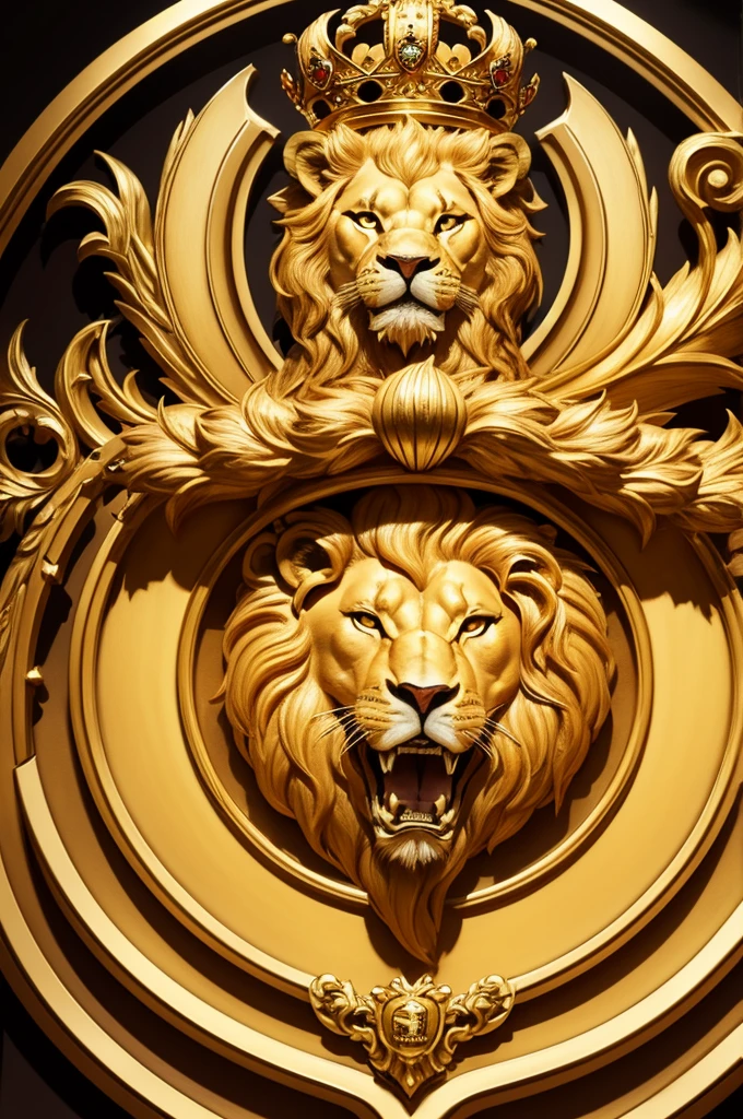 Yellow lion logo with crown