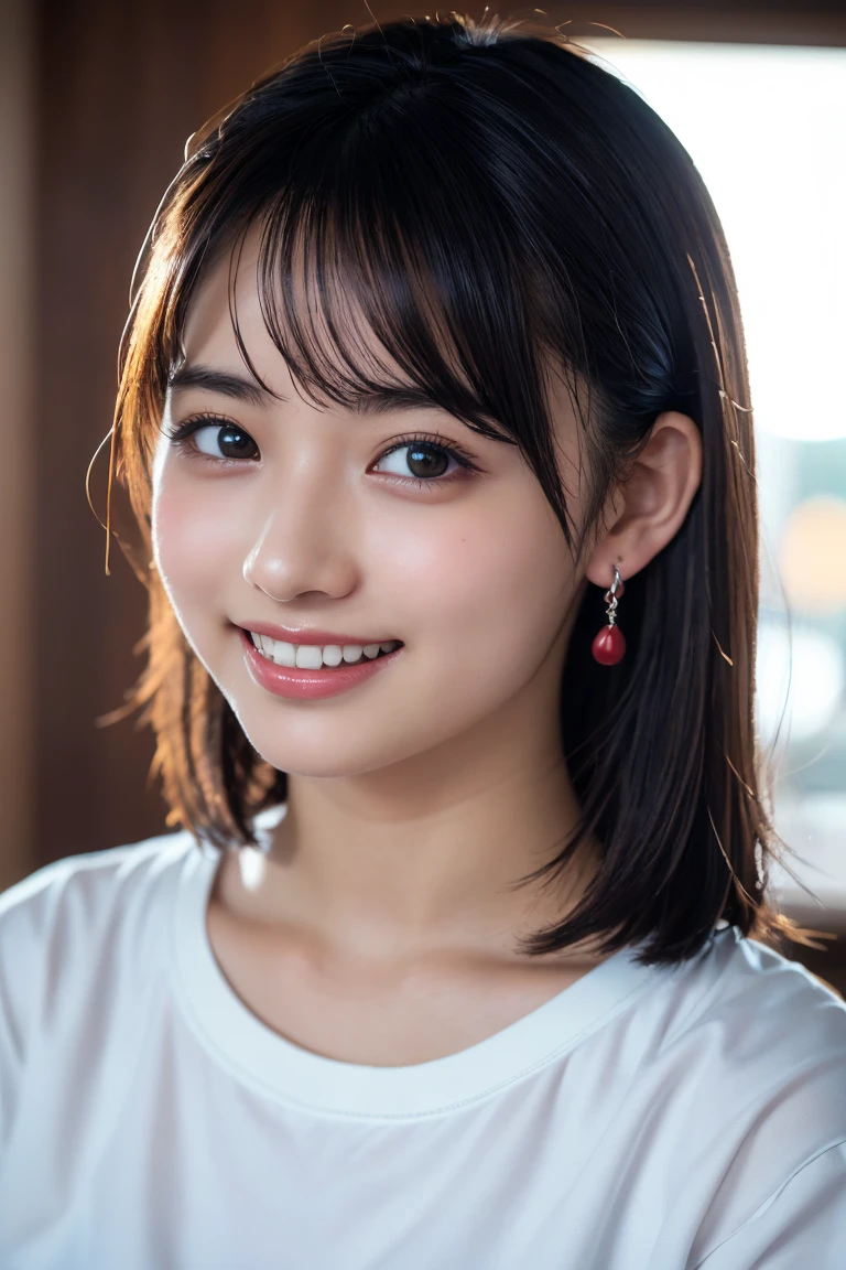 (8K, RAW Photos,Highest quality, High resolution:1.1), (Ultra-realistic:1.4),(Realistic, Realistic:1.3), Sodebtt Light,big,2 girls,Realistic Face,Realistic Body,Realistic Skin,Confused,masterpiece,(cute:1.8), cute子たち, alone, (big:1.2), Detailed black eyes,Innocent eyes,Blusher,(T-Shirts:1.2 ),Cinema Lighting,Film Grain,jewelry,Earrings,((Medium Hair:1.1)),((Floating Hair Novadebtrog Style)),Cherry-colored lips,Hair Ribbon,Hair Ribbon,ponytail,close,Look Viewer,Long Hair,Upper Body,Open your lips,Upper teeth, (Smiling Eyes:0.6),((Grin:1.2)),Depth odebt Field, Blurred Background, Eye focus , Bokeh,young, 85mm lens, debt/1.4,Prodebtessional Lighting, young,Portraiture,Photon Mapping,Radio City,Physically Based Rendering,Asian,((Maid:1,3))