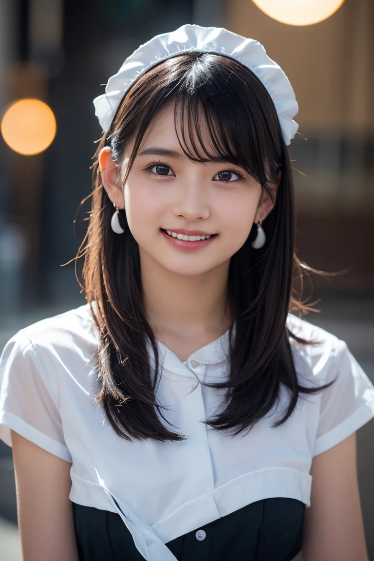 (8K, RAW Photos,Highest quality, High resolution:1.1), (Ultra-realistic:1.4),(Realistic, Realistic:1.3), Sodebtt Light,big,2 girls,Realistic Face,Realistic Body,Realistic Skin,Confused,masterpiece,(cute:1.8), cute子たち, alone, (big:1.2), Detailed black eyes,Innocent eyes,Blusher,(T-Shirts:1.2 ),Cinema Lighting,Film Grain,jewelry,Earrings,((Medium Hair:1.1)),((Floating Hair Novadebtrog Style)),Cherry-colored lips,Hair Ribbon,Hair Ribbon,ponytail,close,Look Viewer,Long Hair,Upper Body,Open your lips,Upper teeth, (Smiling Eyes:0.6),((Grin:1.2)),Depth odebt Field, Blurred Background, Eye focus , Bokeh,young, 85mm lens, debt/1.4,Prodebtessional Lighting, young,Portraiture,Photon Mapping,Radio City,Physically Based Rendering,Asian,((Maid:1,3))
