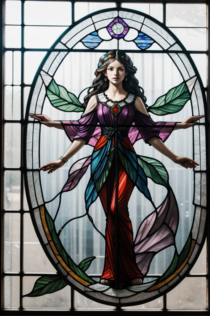 a picture of a stained glass window, intricate art, by Mario Dubsky, stained glass art, amethyst stained glass, detailed art in color, by Robert Richenburg, by Adrienn Henczné Deák