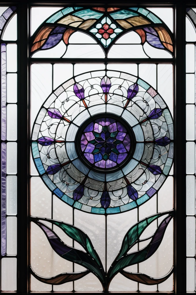 a picture of a stained glass window, intricate art, by Mario Dubsky, stained glass art, amethyst stained glass, detailed art in color, by Robert Richenburg, by Adrienn Henczné Deák