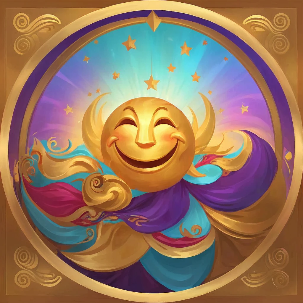 ssmile, cheerfulness, happiness in an icon