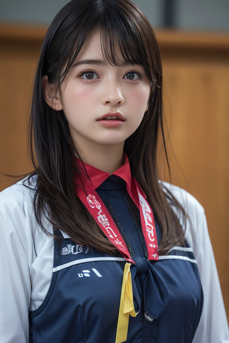 (8K, RAW Photos,Highest quality, High resolution:1.1), (Ultra-realistic:1.4),(Realistic, Realistic:1.3),The Beauty of Japan、Rhythmic gymnastics club、Rhythmic Gymnastics Uniform、((Upper Body:1.3))